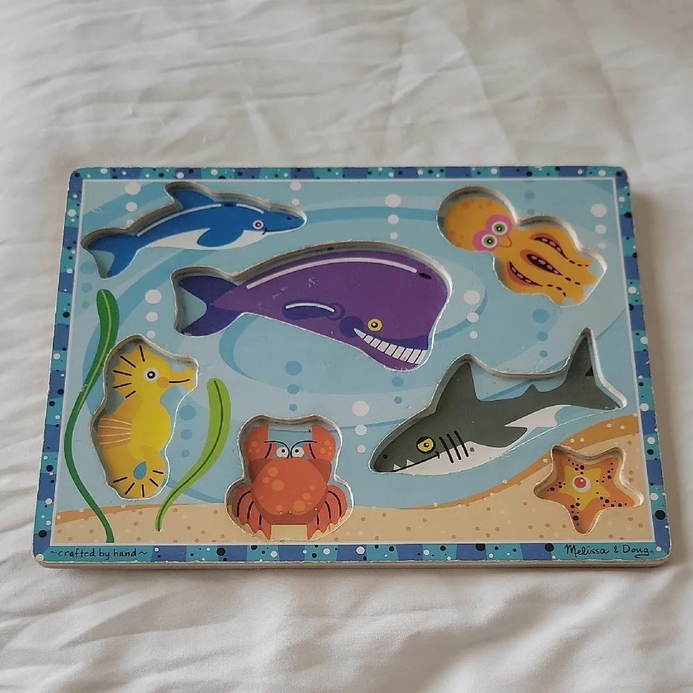 Melissa & Doug Sea Creatures Wooden Puzzle, 7 Pieces